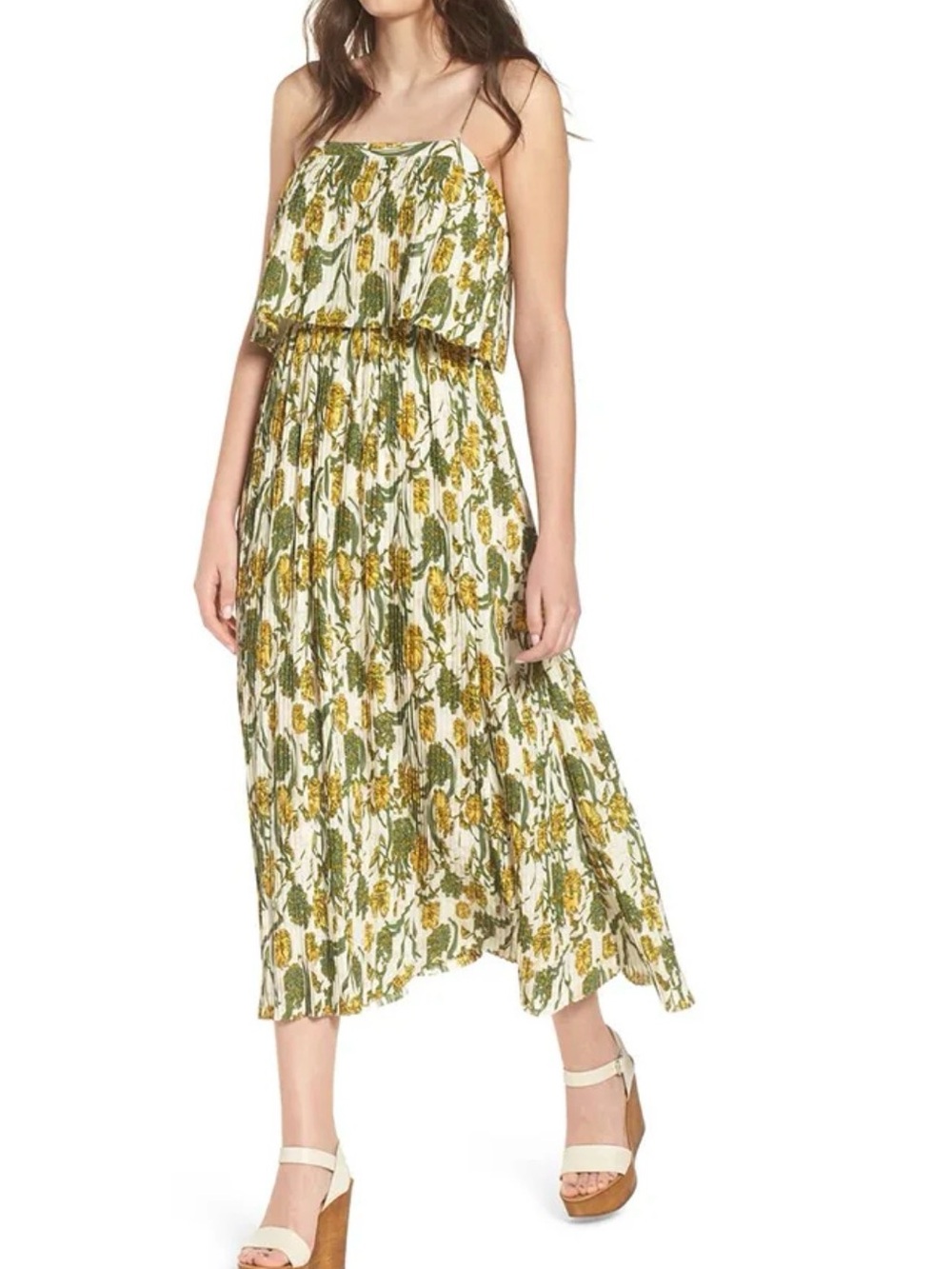 Leith Pleated Midi Dress